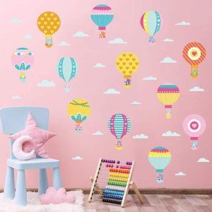 NEW Colorful Hot Air Balloon Wall Decals